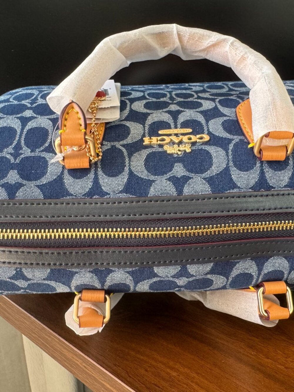 Coach Rowan Satchel Bag In Signature Denim Canvas NWT CY699